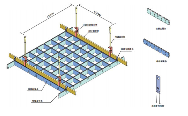 鋁格柵安裝節(jié)點(diǎn)圖3003